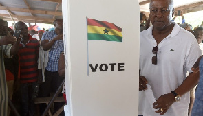 FORMER PRESIDENT JOHN Mahama votes in referendum for proposed Savannah Region in Bole